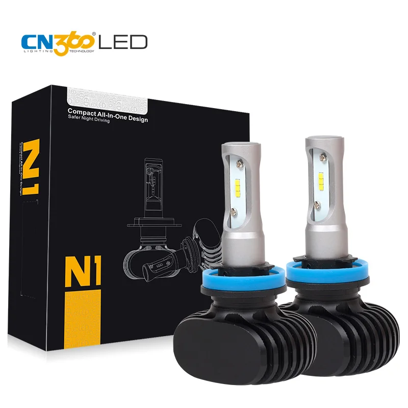 Prix pour CN360 2 PCS 50 W 8000LM H8 H9 H11 LED Phare de Voiture Auto Phare Kit Brouillard Ampoule Tout En Un 12 V 24 V 6500 K Avec CSP LED puces Prix pour CN360 2 PCS 50 W 8000LM H8 H9 H11 LED Phare de Voiture Auto Phare Kit Brouillard Ampoule Tout En Un 12 V 24 V 6500 K Avec CSP LED puces