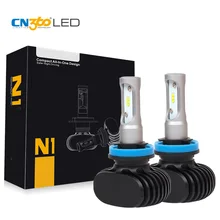 CN360 2 шт. 50 Вт 8000LM H8 H9 H11 светодиодный фары автомобиля авто комплект фар Туман лампочки все В одном 12 В 24 В 6500 К с CSP светодиодный чипы