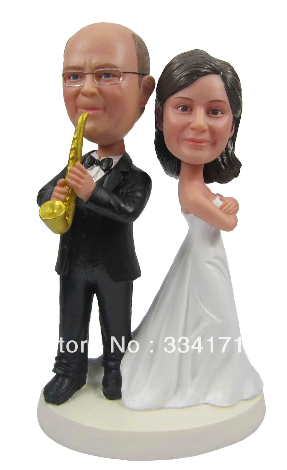 エクスプレス送料無料パーソナライズボブルヘッド人形サックスマンウェディングギフト結婚式装飾ポリレジンカスタム人形 Doll Doll Dolls Dolls Dollsdoll Man Aliexpress
