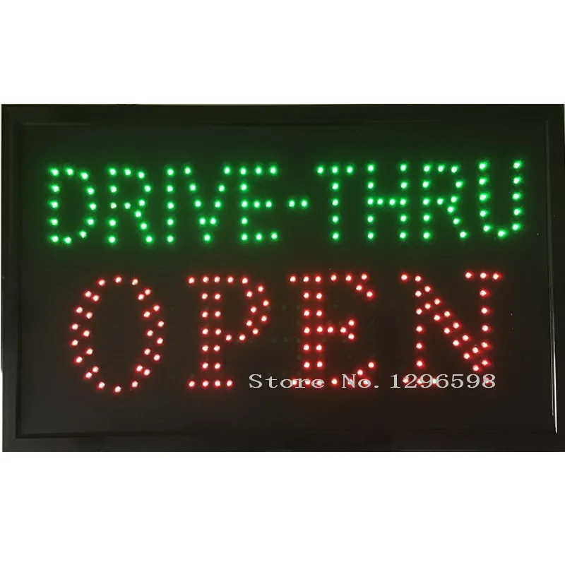 

24"X13" Drive Thru Sign, LED Open Sign, Store Sign, Business Sign, Windows Sign with Animation