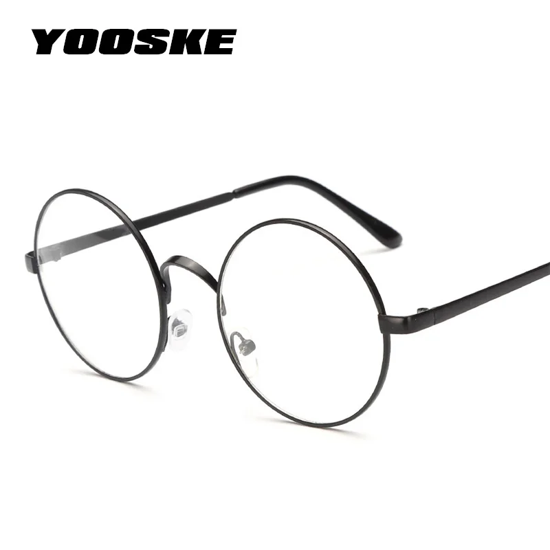 

YOOSKE Glasses Frames Round Spectacle For Harry Potter Glasses With Clear Glass Women Men Myopia Optical Transparent Glasses
