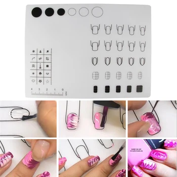 

1Pc Manicure Table Nail Art Practice Mat Pad Silicone Stamping Plate Transfer Table Cover Palette Manicure Tool Foldable Make up