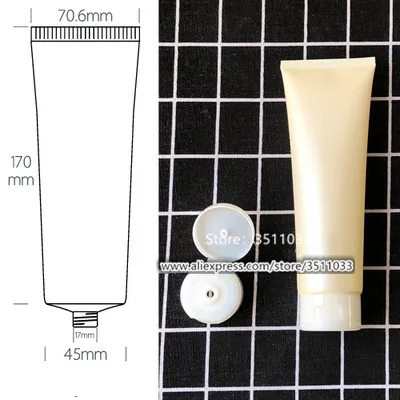 200 мл/г пластиковый матовый желтый косметический шампунь многоразового использования бежевый Мягкая трубка пустой большой размер тела моющий крем сдавливаемый шланг Мягкая трубка - Цвет: Pearl White Cap