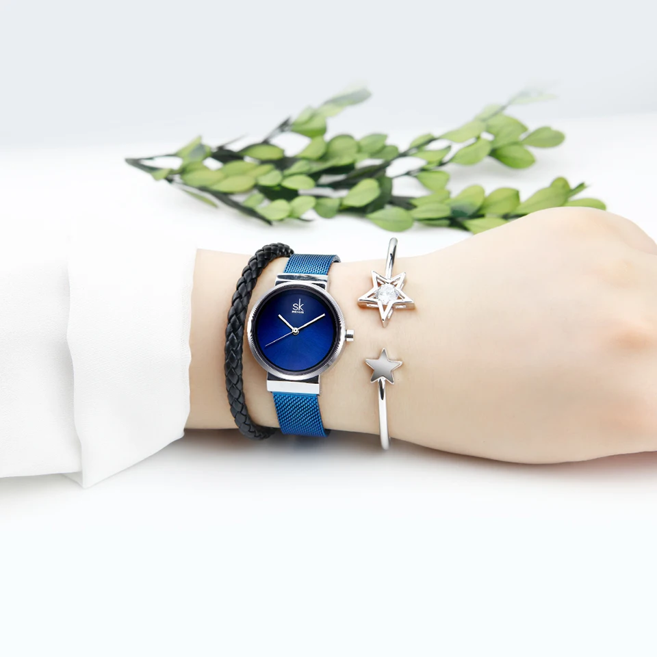 Shengke креативные кварцевые часы для женщин, набор роскошных женских браслетов из нержавеющей стали, часы Reloj, новые SK часы с браслетом