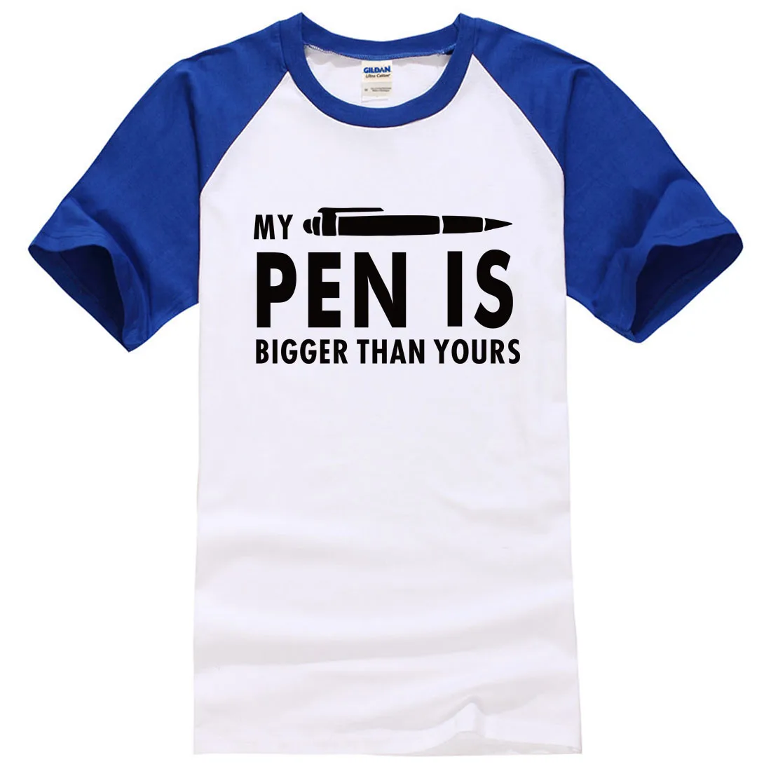 My Pen Is Bigger Than Yours Funny Printing T Shirts Men Short Sleeve T shirts o Neck 100 Cotton