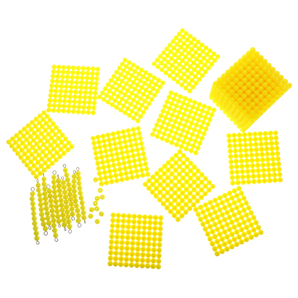 Montessori Mathematics Material Kids 10+100+1000 Decimal System Learning 1-1000 Numbers Counting Game Beads Toy Set