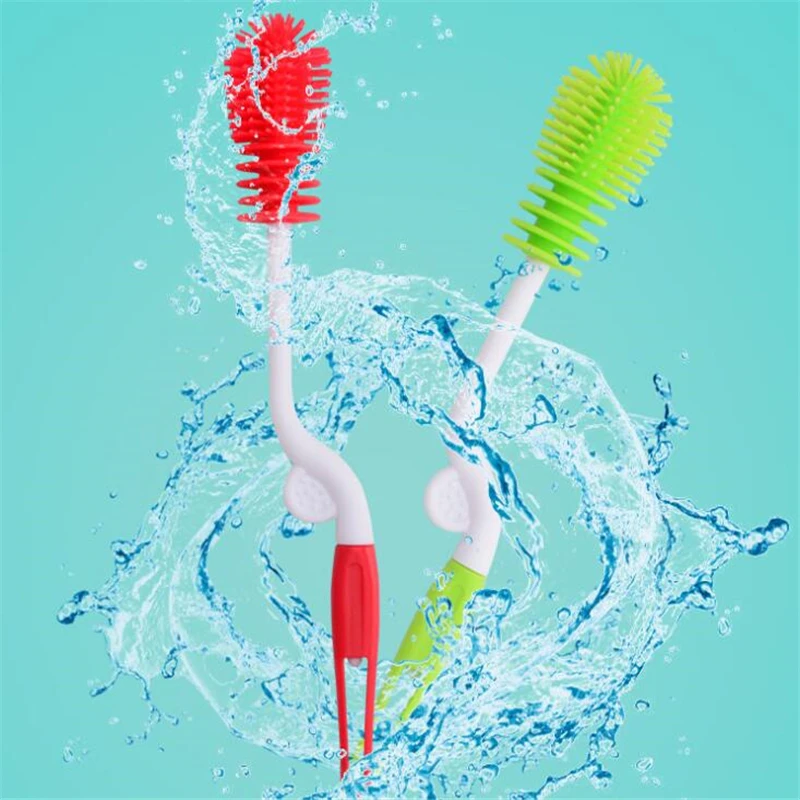 

Creative Bottle Brush Unique Design For Baby Bottles Scrubbing Silicone Cleaning Tool Kitchen Cleaner For Washing Cleaning