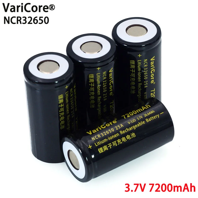 

VariCore 3.7V 32650 7200mAh Li-ion Rechargeable Battery 20A 25A Continuous Discharge Maximum 32A High power battery