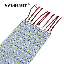 SZYOUMY Алюминиевый PCB светодиодный luces полоса 1 м 72 светодиодный s 5050 SMD светодиодный свет бар 50 см 36 светодиодный S холодный белый 12 В для