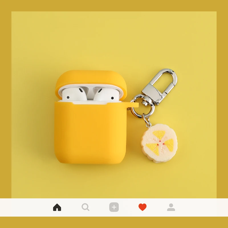 

Delicious frui Pendant For Airpods Protective Case Silicone Blutooth Wireless for Apple Airpods Charging Box with banana Keyring