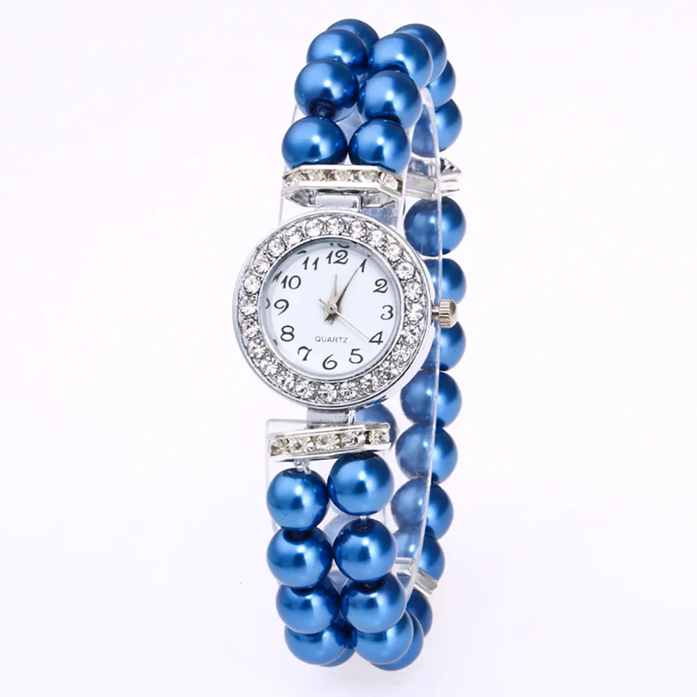 Модные женские часы с искусственным жемчугом, стразы, маленький циферблат, браслет, кварцевые наручные часы, Relogio Feminino