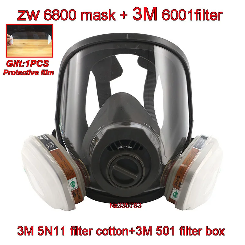 Najtaniej 3 interfejs 6800 maska kombinacja 3M 6001 SJL filtr z 3M 5N11 bawełniany filtr 3M501 filtr Respirator maska gazowa