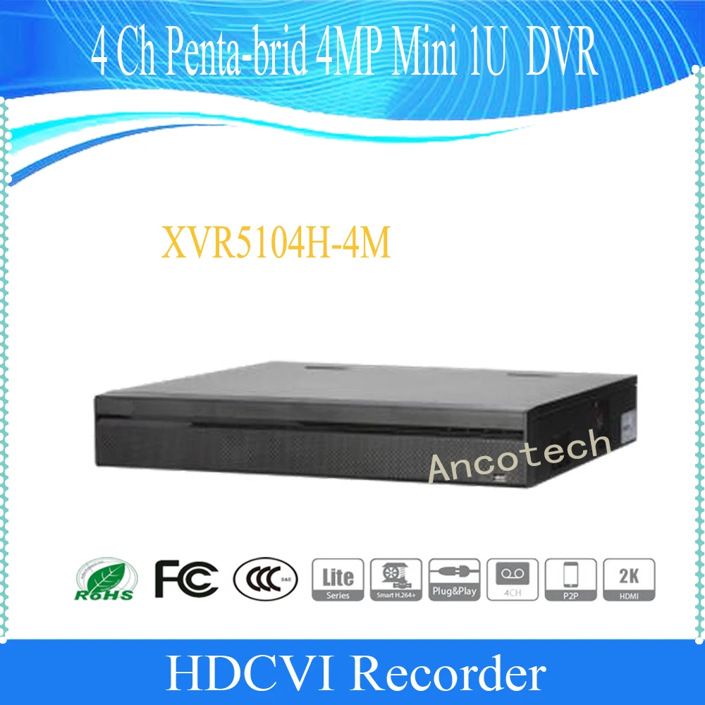 

DAHUA 4 Channel Penta-brid 4MP Mini 1U Digital Video Recorder Without Logo XVR5104H-4M