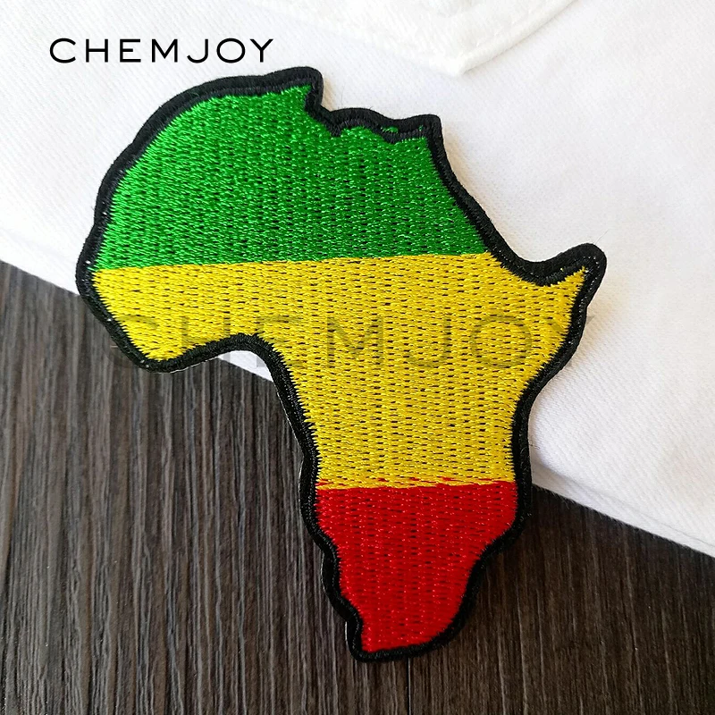 

Embroidery Map of Africa Patch for Clothes Ironing on Stickers Sewing Cute Applique for Jacket Shoes Backpack Sticker Badges