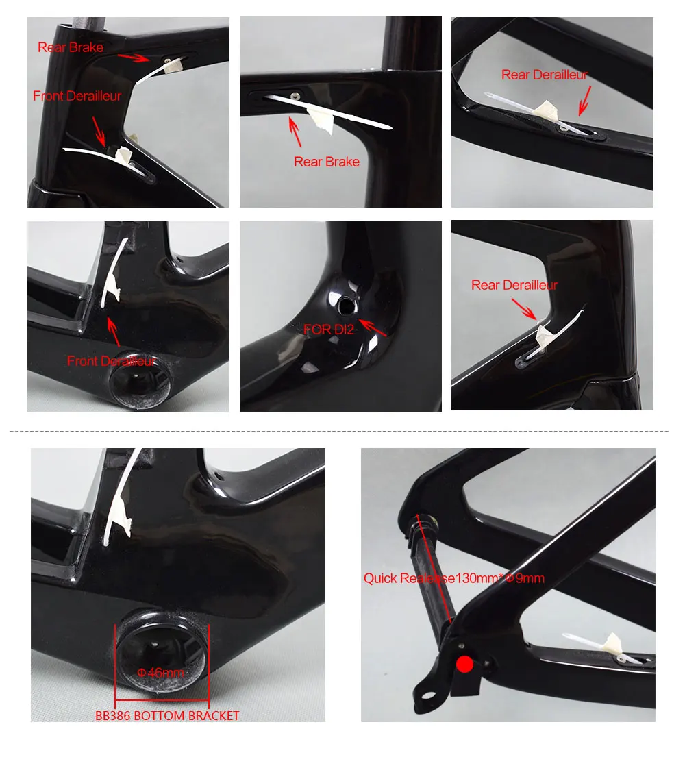 Discount Newest OEM carbon road bike frame BB386 bottom bracket framework carbon 700c chinese cheap carbon frames road bike 22