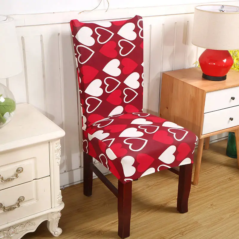 Спандекс эластичный Печатный обеденный стул для кухни Slipcover современные съемные анти-грязные чехлы на кресла стрейч для банкета - Цвет: 9