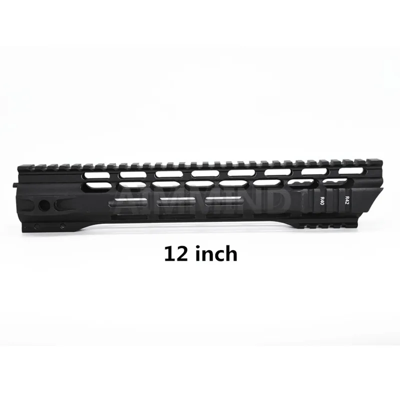 7 10 12 15 дюймов M-LOK handguard поплавок супер тонкий ar 15 Handguard Quad Rail MLOK Handguard Пикатинни для M4 M16 - Цвет: 12 inch handguard