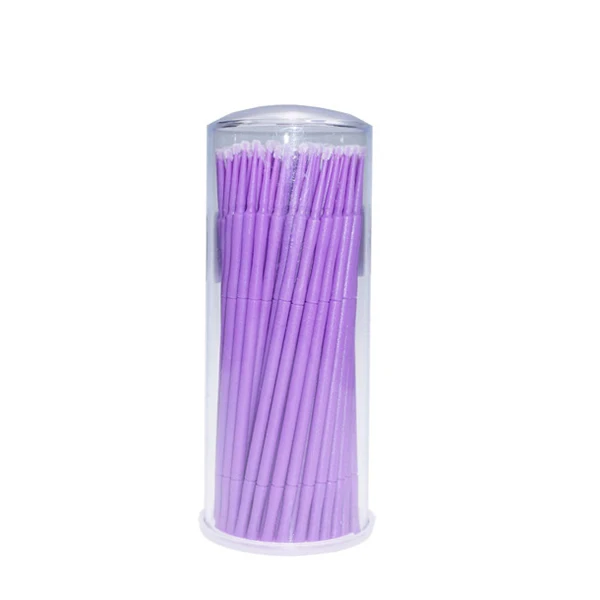 ETEREAUTY 100 шт микро щеточки одноразовые аппликаторы тампоны для наращивания ресниц тушь для ресниц Кисть для макияжа глаз клей инструмент для удаления - Цвет: Purple