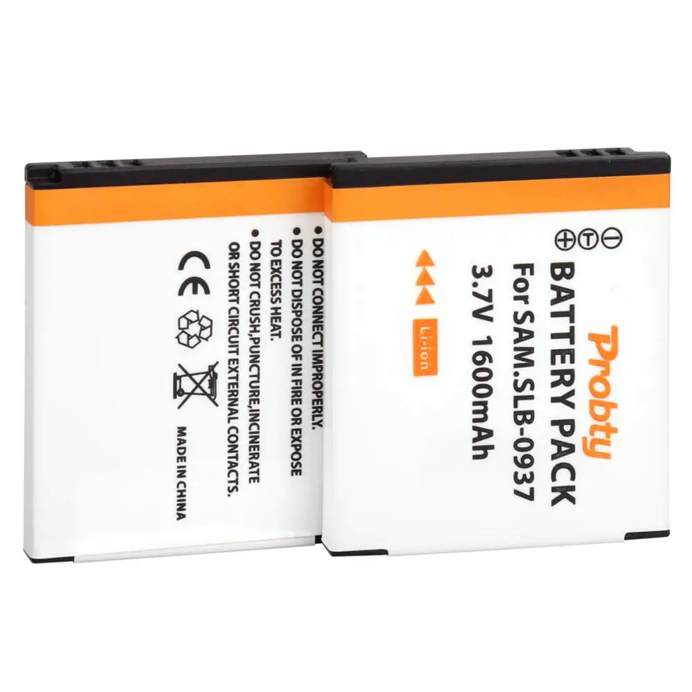 Аккумулятор SLB0937 1600 мА · ч 2 шт. SLB-0937 для камер Samsung и CL5 CL50 i8 L730 L830 NV4 NV33 PL10 ST10 |
