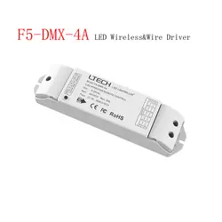 LTECH F5-DMX-4A Led беспроводной драйвер контроллера DC5-24V РФ 2,4 ГГц работать с EX touch панель затемнения/CT/RGB/RGBW светодиодные ленты свет