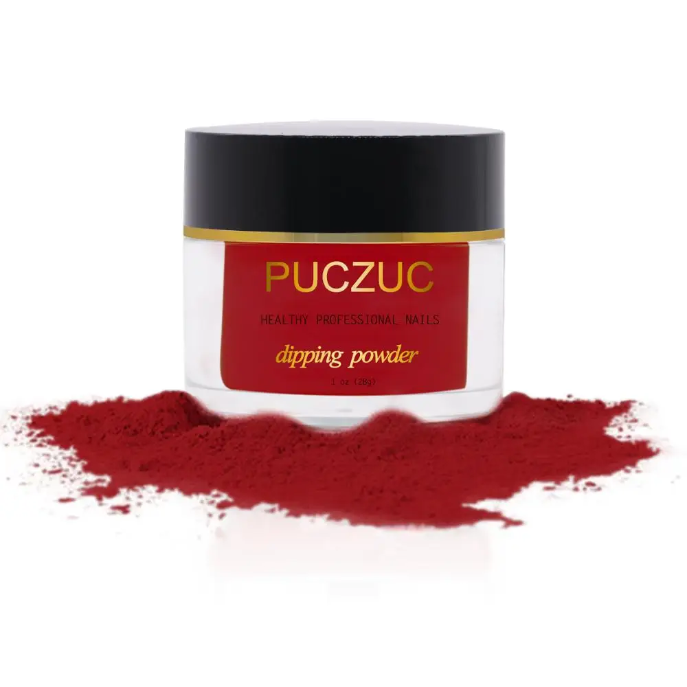 PUCZUC 1 OZ Full Set Dipping Powder Base Top Coat Kits DIY Dip Nail Powder Manicure Set Brush Saver Powder - Цвет: P005-1OZ