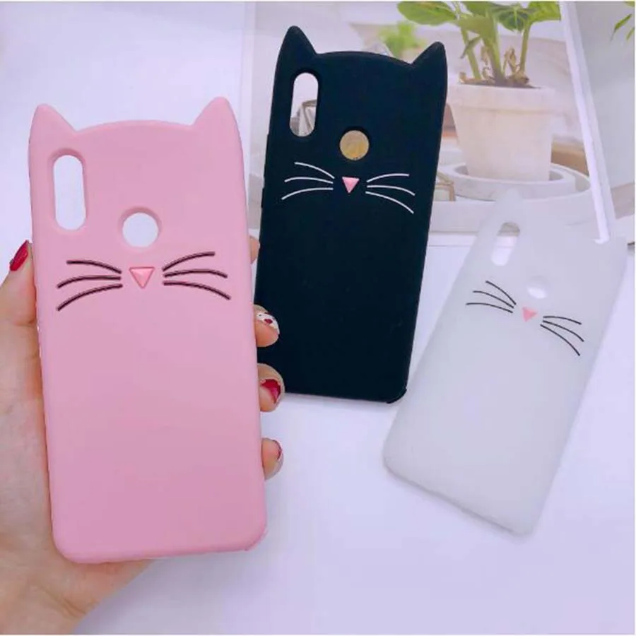 

Lovely 3D Silicone Cartoon Cat Pink Black White Soft Case For Meizu Meilan Mate 1 Note 6 S6 E2 5C A5 6 Mx6 Cover Coque Fundas
