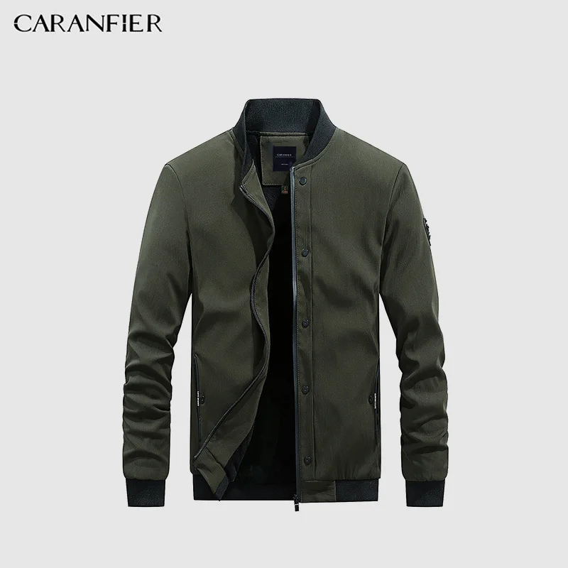 CARANFIER, мужские куртки, осеннее пальто, тонкая куртка, светильник, на каждый день, куртка-бомбер, высокое качество, армейский мотоцикл, Бизнес Стиль, приталенная ветровка