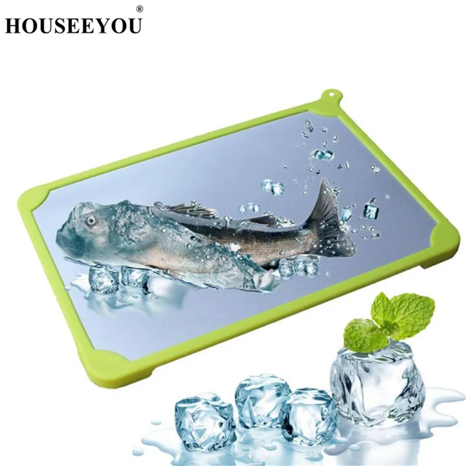 

HOUSEEYOU Creative Magic Thawing Plate Cutting Board Food Meat Fish Fast Defrosting Tray Thaw Food Kitchen Gadgets Cooking Tools