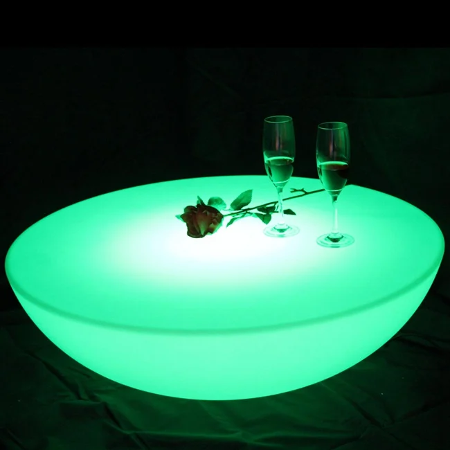 Colorful outdoor bar table set led plastic furniture battery round table SK-LF17 (D60*H20cm) Free Shipping