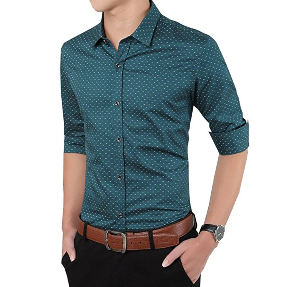 Fashion Men Business Shirt Long Sleeve Shirts for Men Autumn Slim Fit