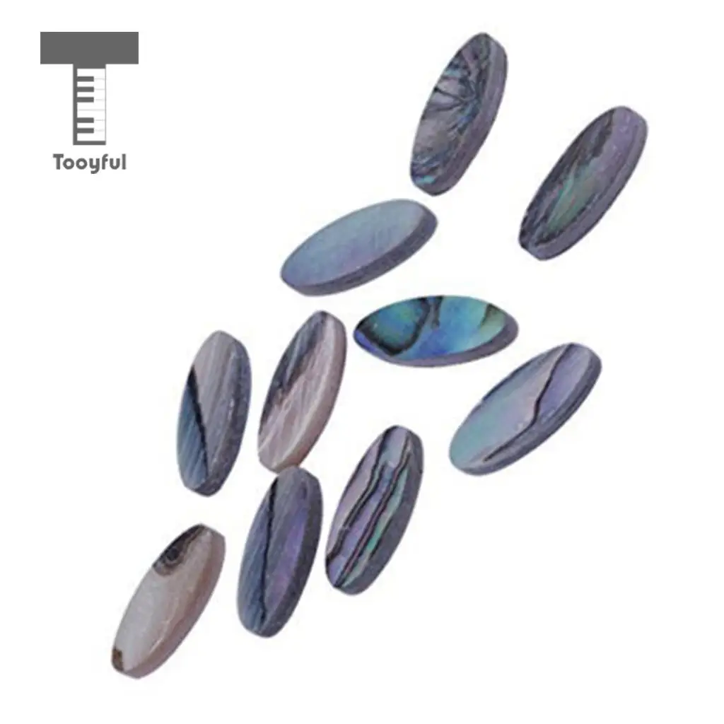 Tooyful Finest 10PCS DIY Shell Oval Fretboard Fret Key Inlays Buttons Maker Dots for Mandolin Guitar Accessory