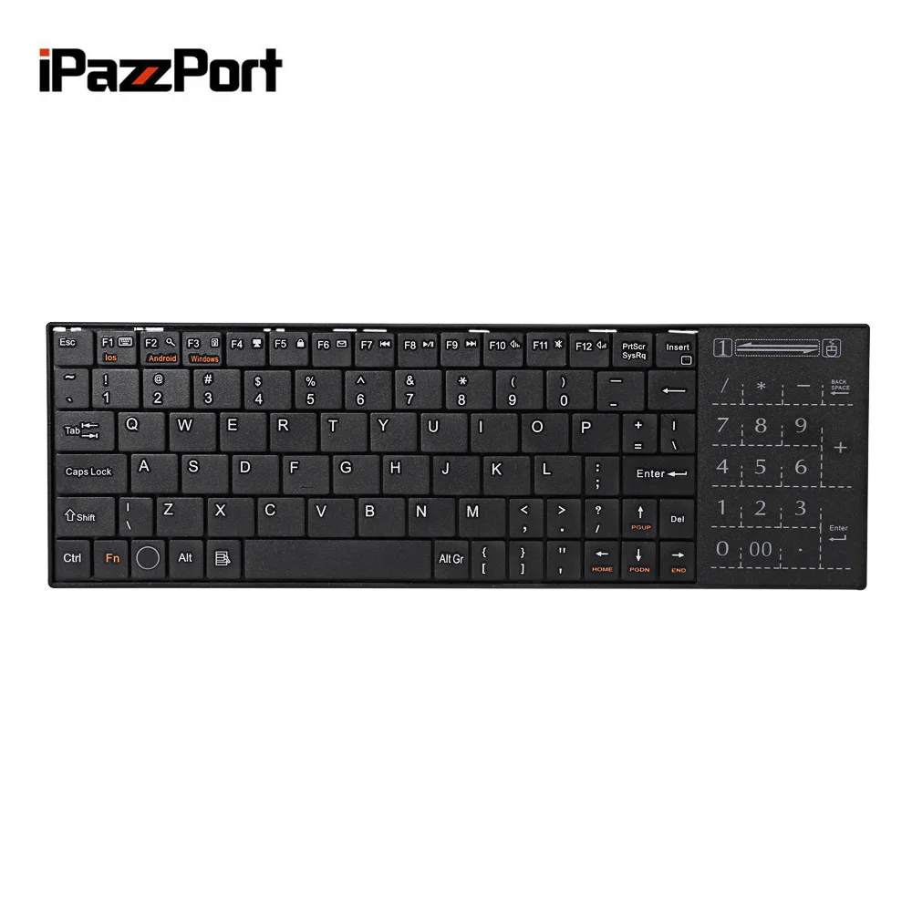 Original Ipazzport KP 810 25BTT Mini Bluetooth Keyboard with Built in