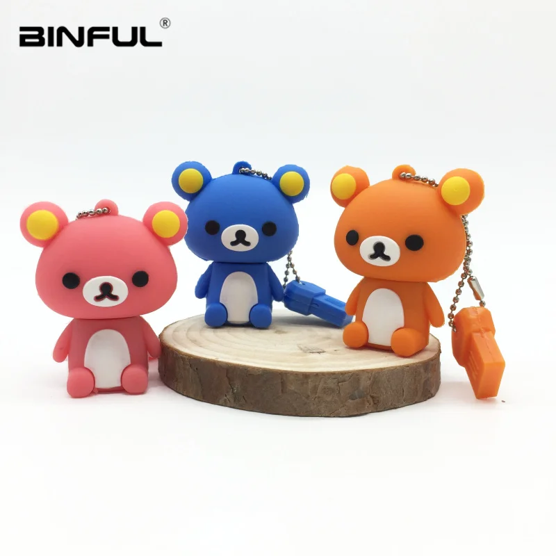 

Lovely Bear Usb Flash Drive 32gb Silicone Cartoon Usb 2.0 Pen Drive 4gb 8gb 16gb 32gb 64gb Flash Memory Stick 128g Pendrive Gift