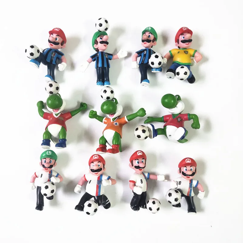Случайный 1 Super mario bros 6-7 см мини-футбол Марио Йоши one piece фигурку ПВХ mario модель капсулы игрушки куклы