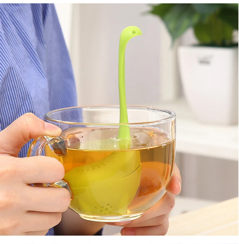 YIBO ситечко для чая в форме водяного монстра, пищевой силиконовый креативный фильтр для чая с драконом, бытовые инструменты для приготовления чая