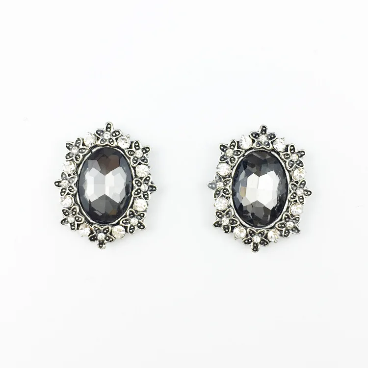 CJSIR 10pcs OVAL Rhinestone Crystal Buttons Flatback Decorative Accessories DIY For Wedding Bridal Headdress Crafts Supplies