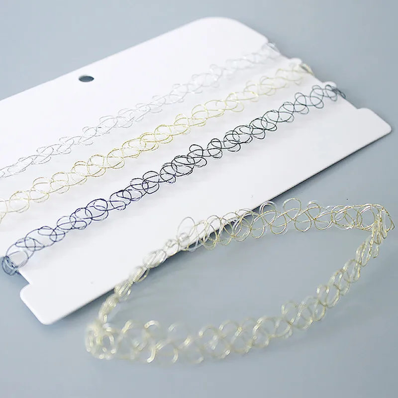 

3pcs Fashion Women Girls Tattoo Chokers Personal Invisible Plastic Lace Choker Necklace 3 Colors Handmade Fishing Line Chokers