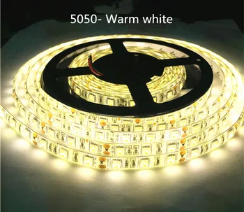 

LED Strip 5050/3014 DC12V 60/204LEDs/m Flexible LED Light White light / warm white LED Strip Light 5m/lot