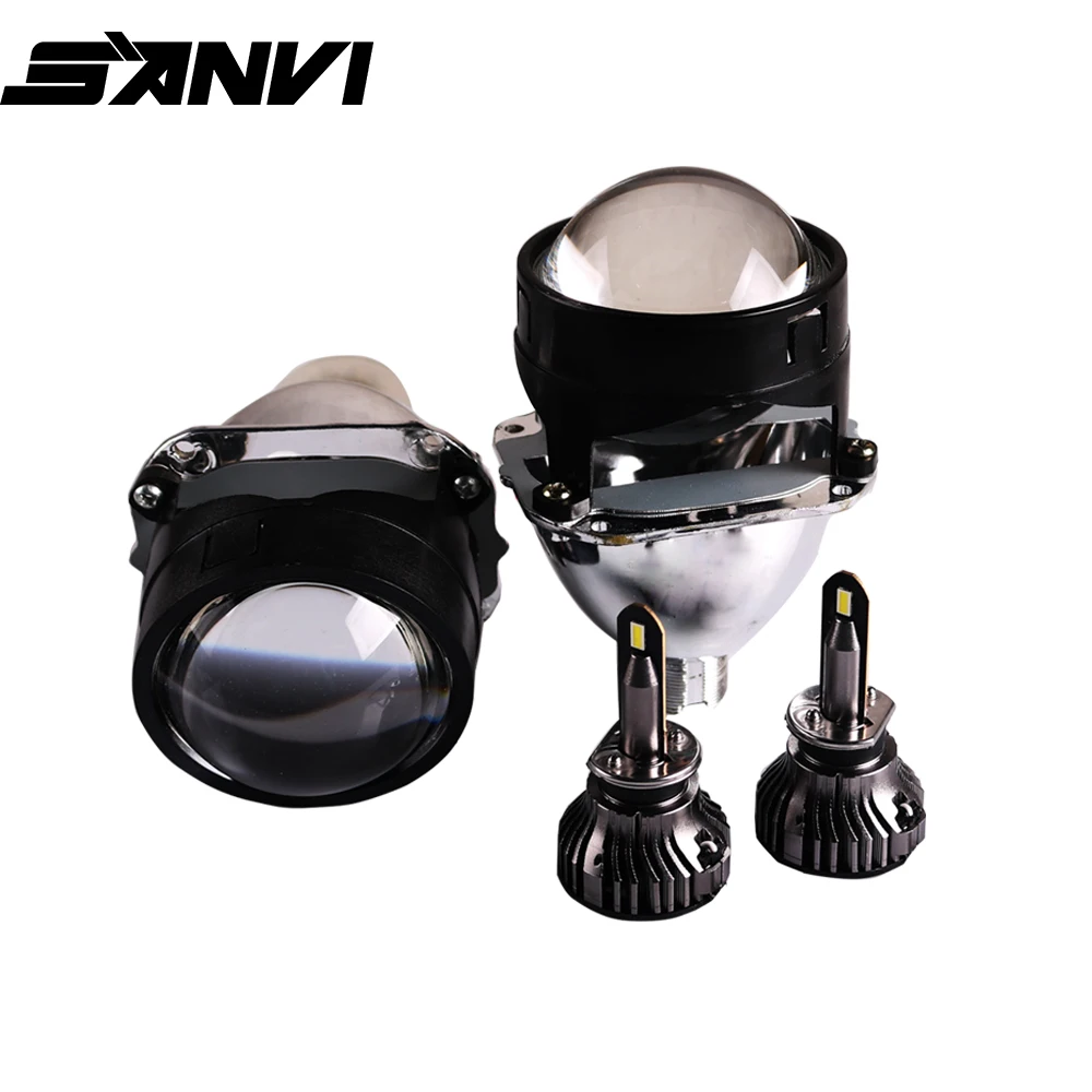 Sanvi 2,5 дюймов Bi светодиодный объектив для проектора с H1 Графеновый светодиодный фонарь с H4 H7