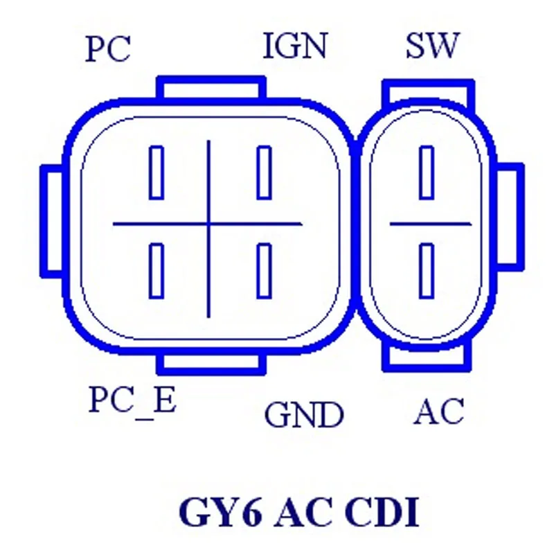 6PIN CDI Регулируемый AC производительность гонки программируемый для GY6 150 250