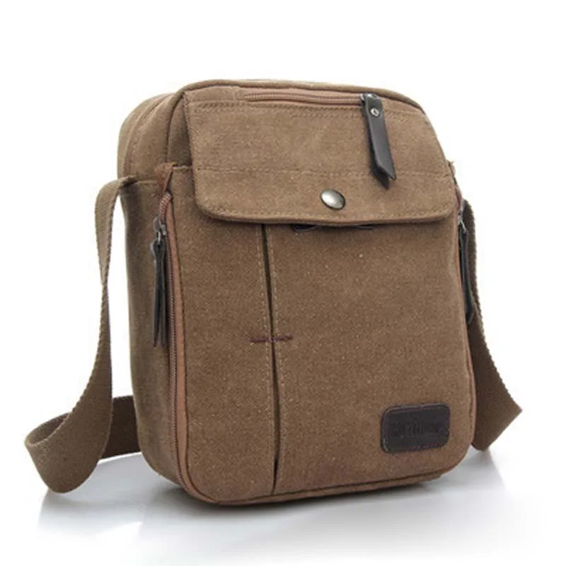 

Canvas Men's Crossbody Bag Vintage Shoulder Messenger Bags Handbag Male Casual Travel Zipper Bolsa Solid Colors
