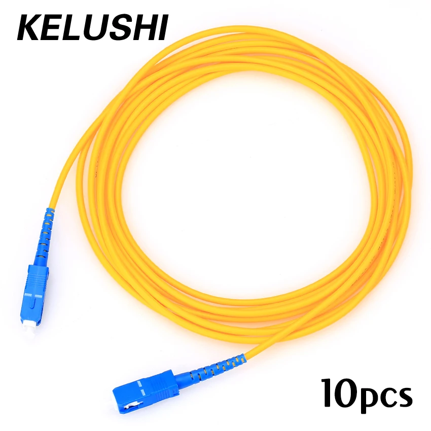 Free Shipping 10pcs SC-SC 3meters 3.0mm Pigtail Fiber Optic Jumper Cables FTTH Singlemode Single Core Connecting Tools KELUSHI | Мобильные