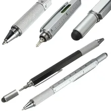 2 pçs 7 cores multifuncional caneta esferográfica chave de fenda tela toque metal presente ferramenta escritório & material escolar caneta papelaria