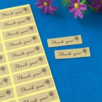 

Fashion kraft 5000PCS/Lot 4.5x1.3 rectangle Printed above"Thank You" Sticker Labels Adhesive Stickers DIY For Box/gift/envelope