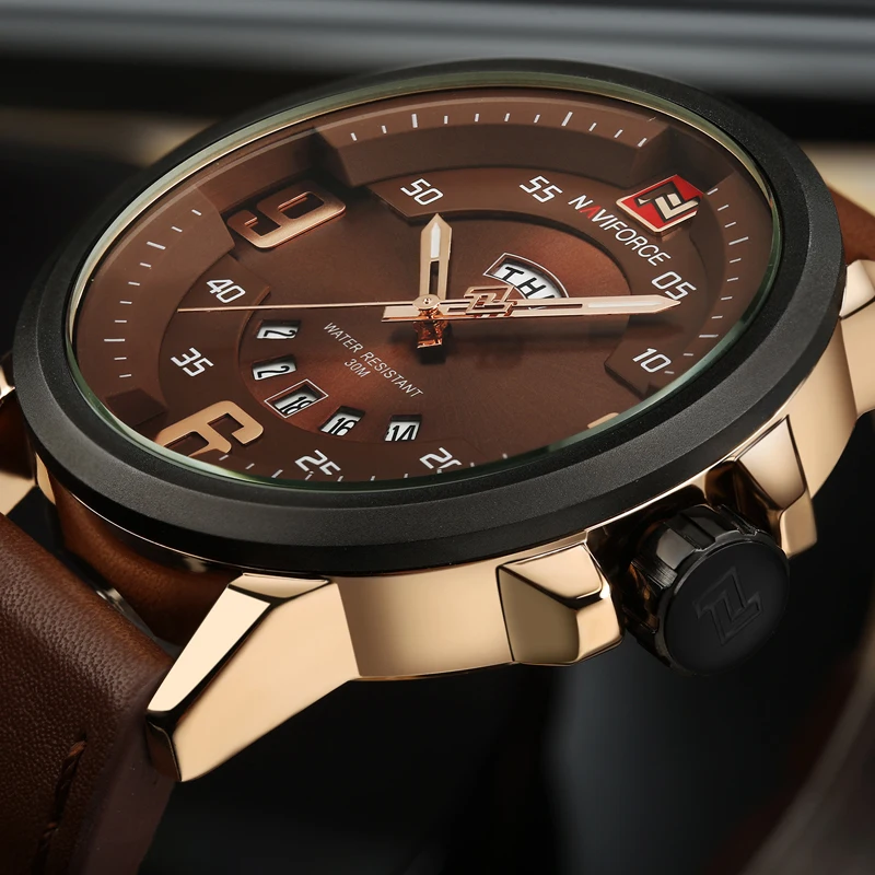 Prix pour 2016 NAVIFORCE Marque Analogique Quartz Montre Hommes Mode Étanche Casual Sport Montres Homme En Cuir Montres Relogio Masculino Prix pour 2016 NAVIFORCE Marque Analogique Quartz Montre Hommes Mode Étanche Casual Sport Montres Homme En Cuir Montres Relogio Masculino