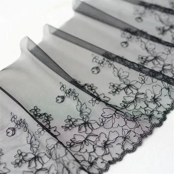 

Exquisite black coffee mesh embroidery diy lace flower skirt clothes curtain laciness decoration accessories 23cm * 1 yard