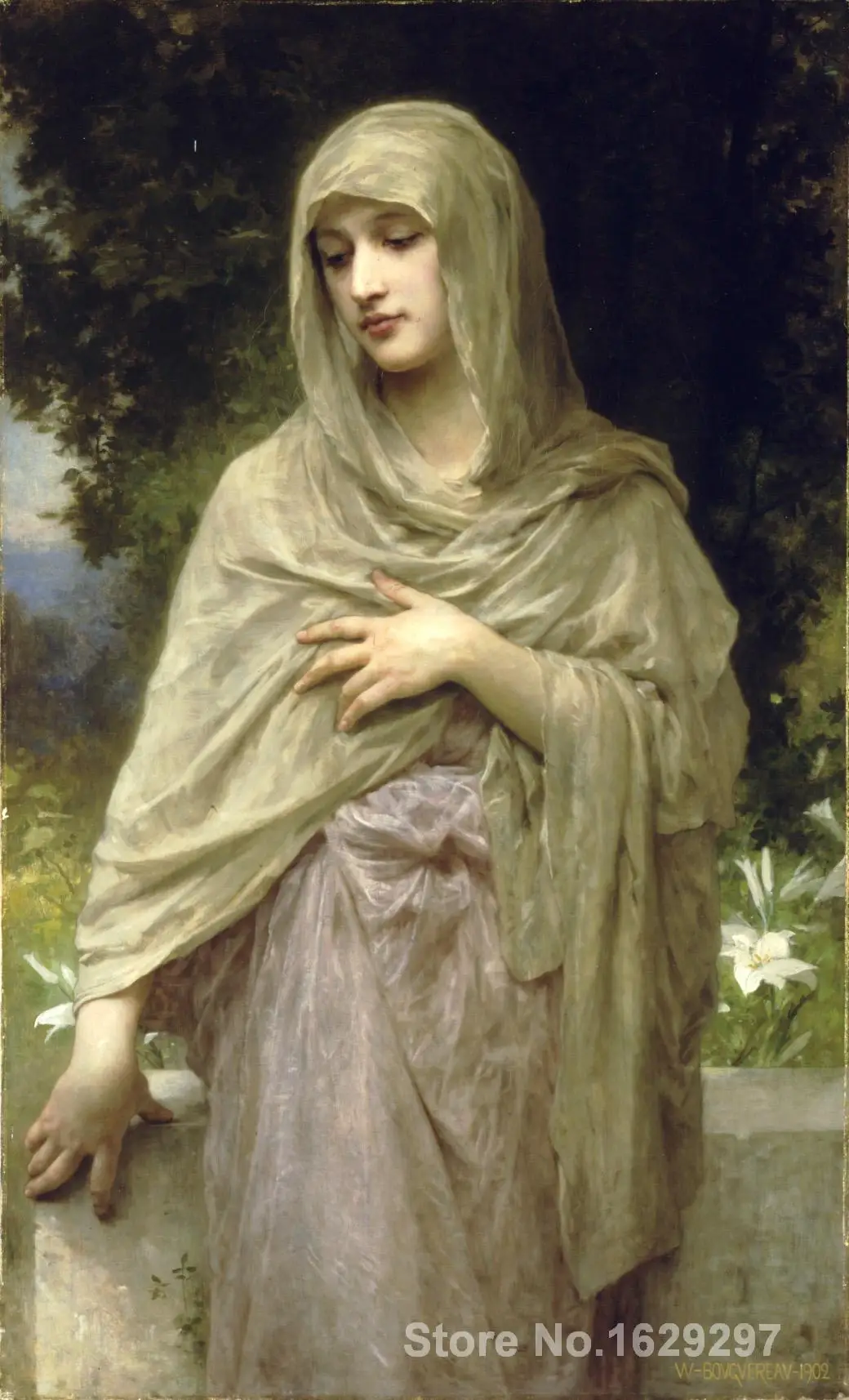 

famous portrait painting Modesty by William Adolphe Bouguereau Hand painted High quality