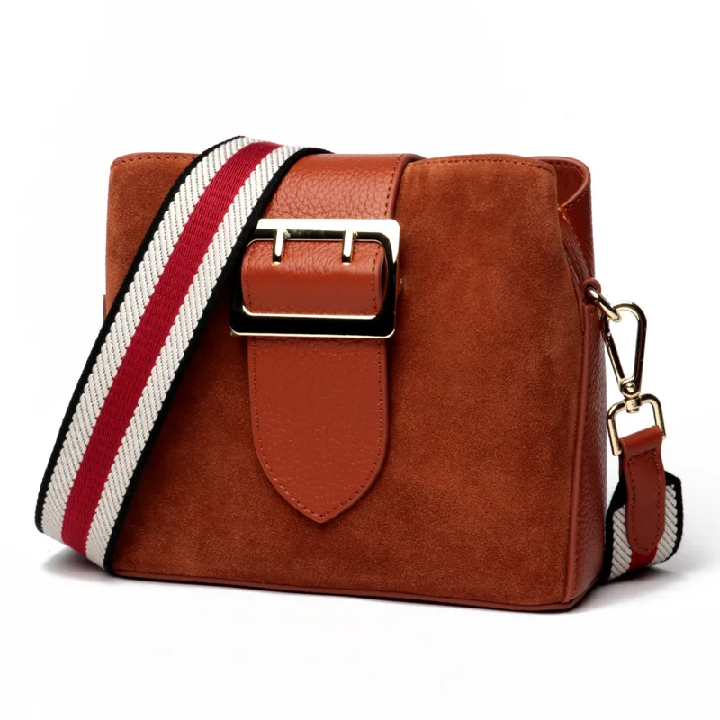 

Autumn and winter sand bag new tide bucket head layer cowhide European and American fashion single shoulder slant handbags