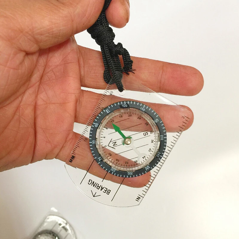 

Hiking Ruler Map Scale Camping Walking Survival Mini Compass Emergency 1Pc Baseplate Multifunctional Equipment