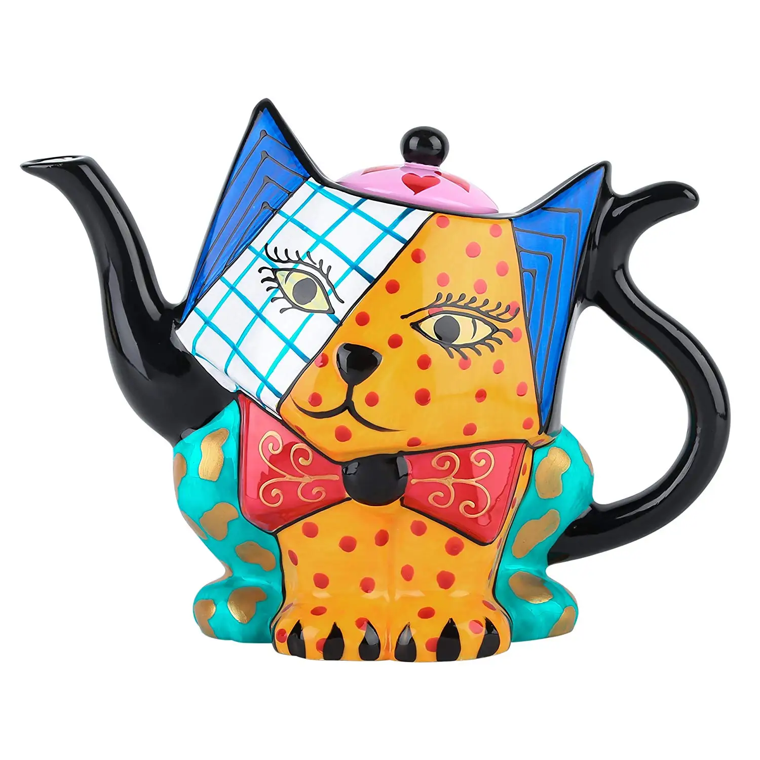 

Artvigor Porcelain Hand Painted Cat Shape Coffeepots Teapot Crafts 800ml Travel Family Office Mixed Colors Coffeepot Teapot Gift
